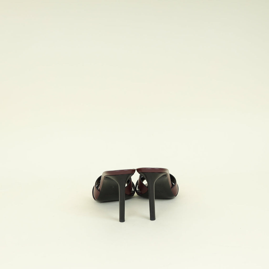 YSL Burgundy Tribute Mules 40.5