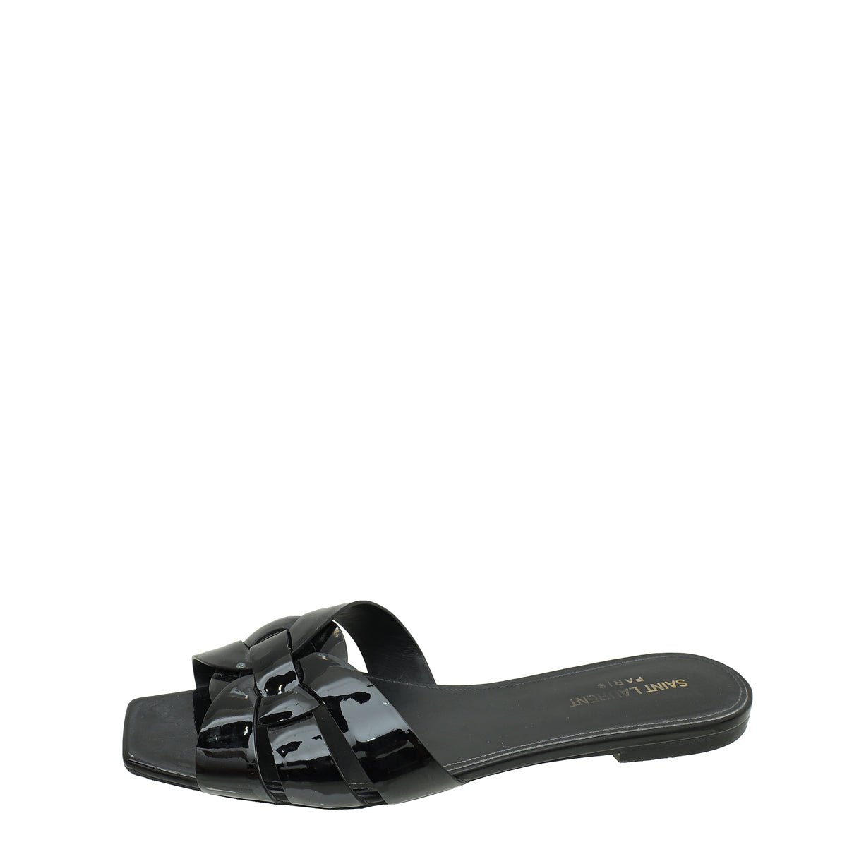 YSL Black Tribute Flat Sandal 40.5