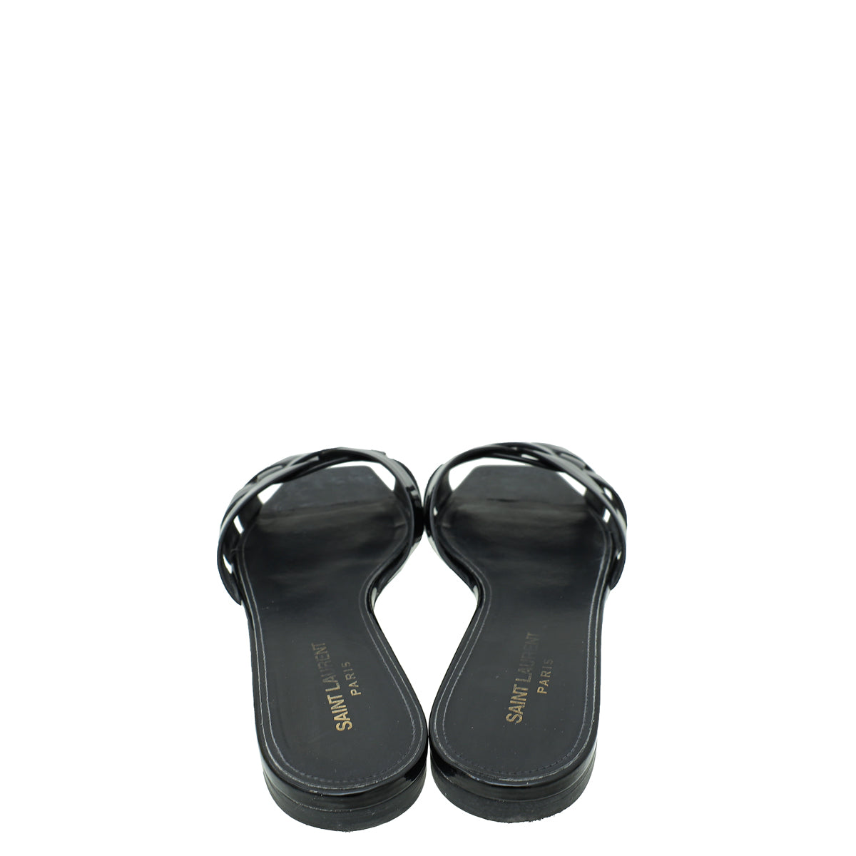 YSL Black Tribute Flat Sandal 40.5