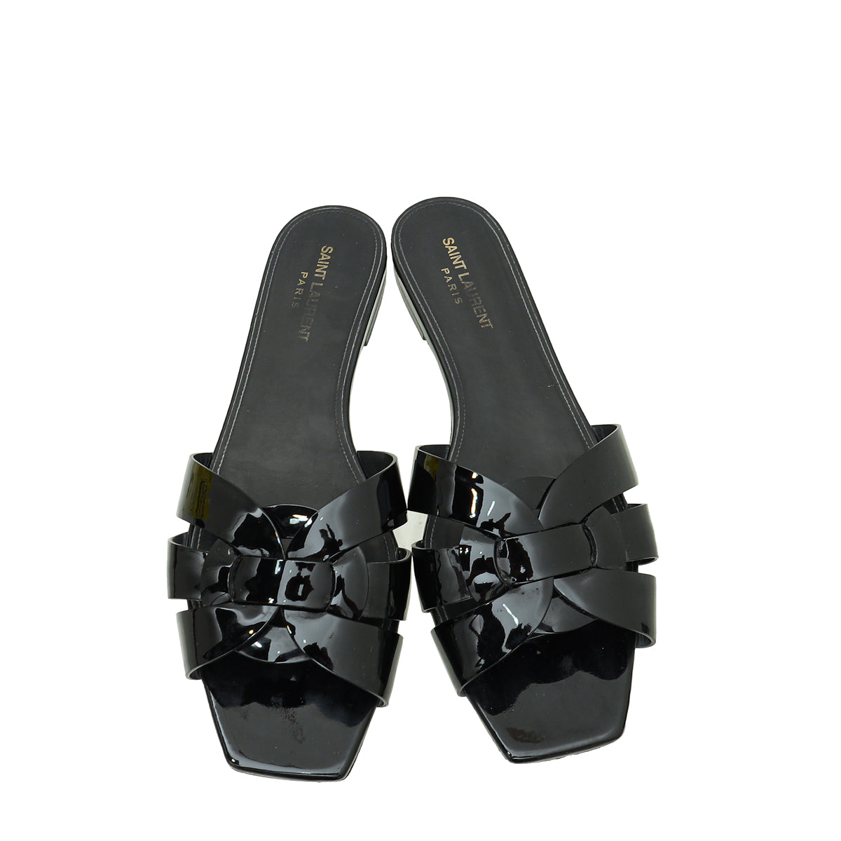 YSL Black Tribute Flat Sandal 40.5