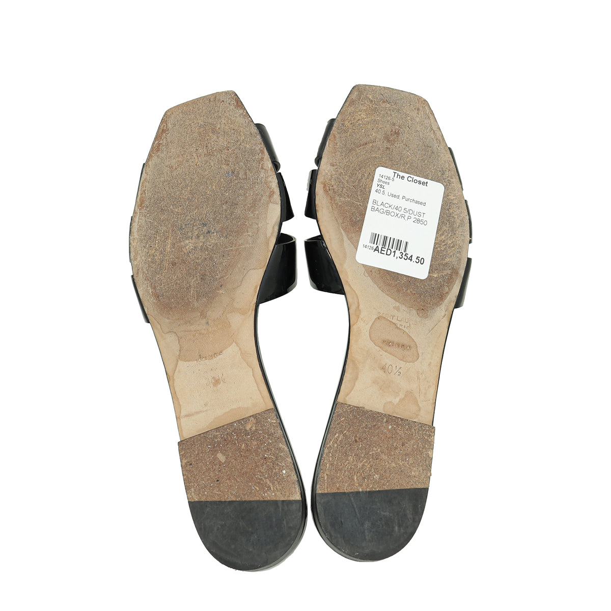 YSL Black Tribute Flat Sandal 40.5