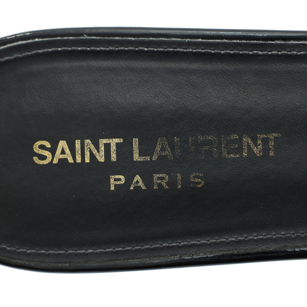 YSL Black Tribute Flat Sandal 40.5