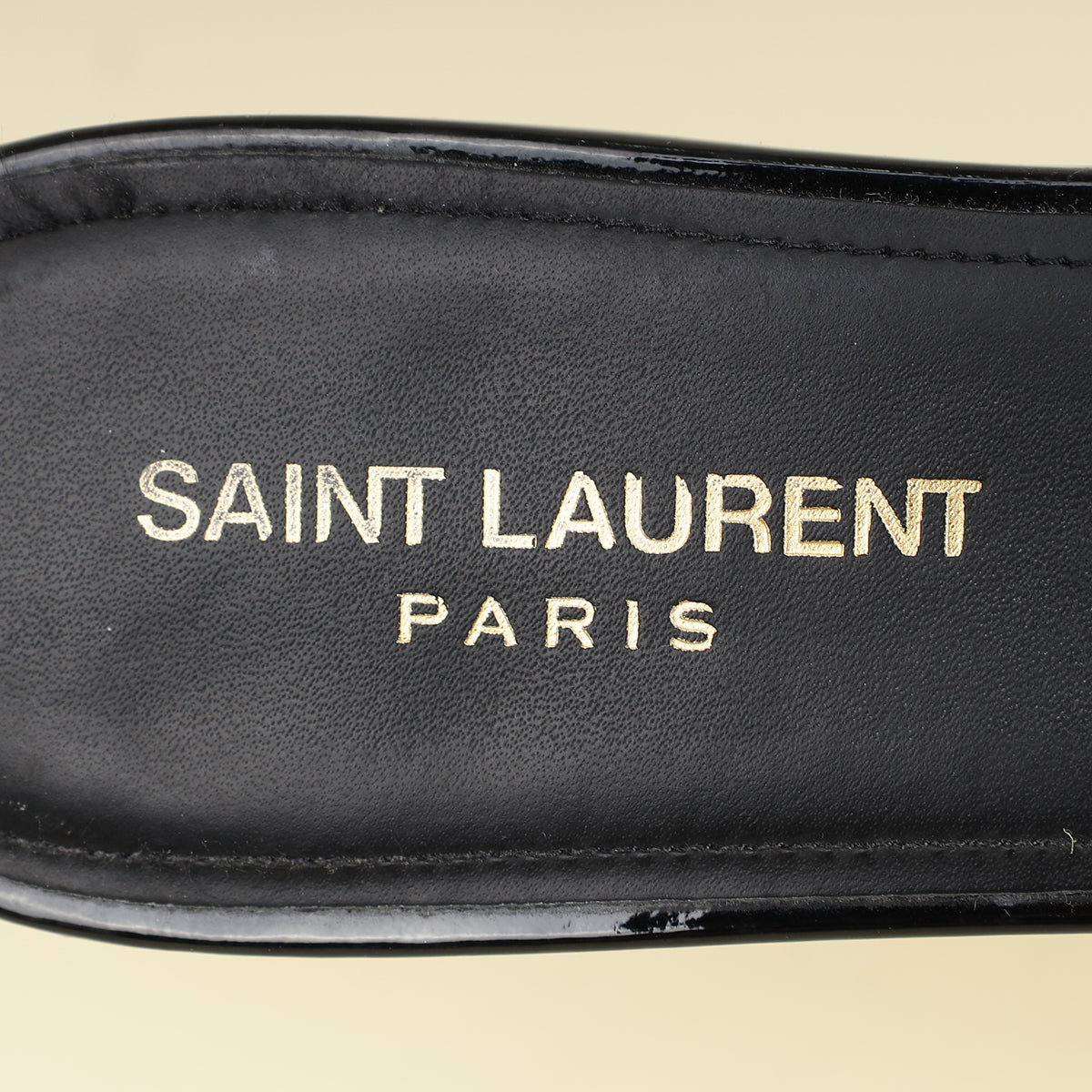 YSL Black Tribute Flat Sandals 40