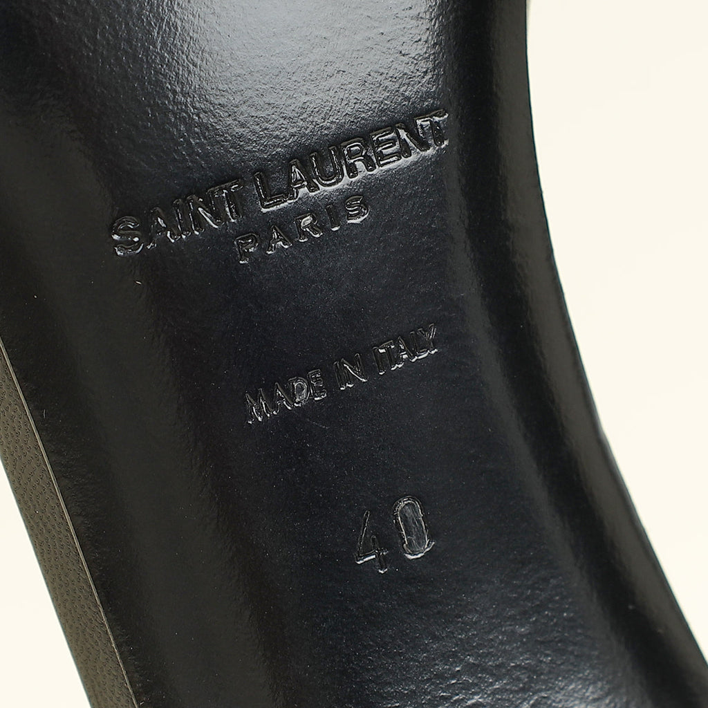 YSL Black Amber 105 Ankle Strap Sandal 40