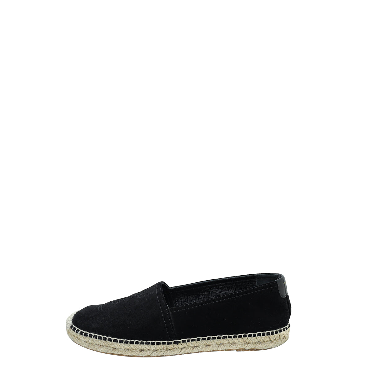 YSL Black Monogram Suede Espadrille 41