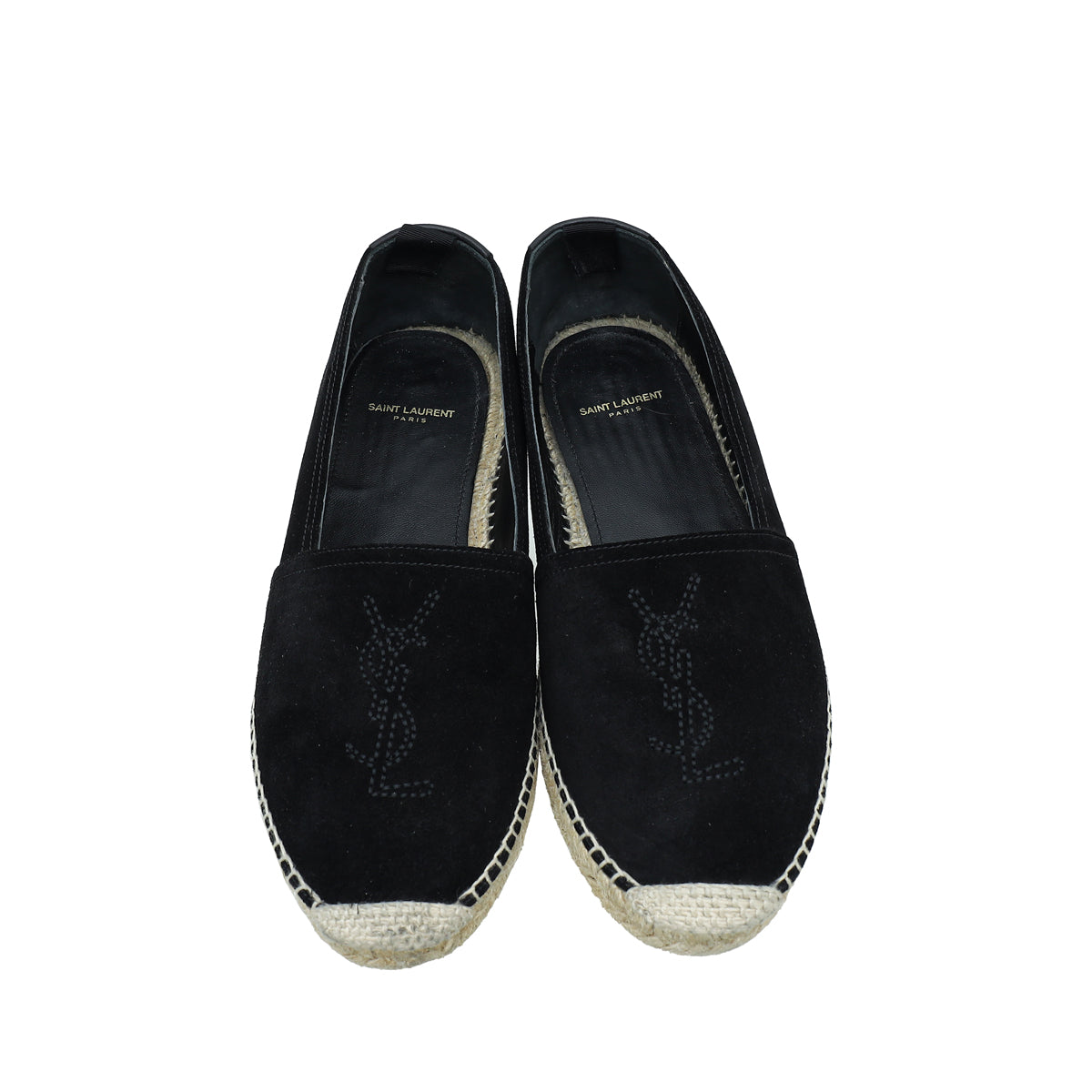 YSL Black Monogram Suede Espadrille 41