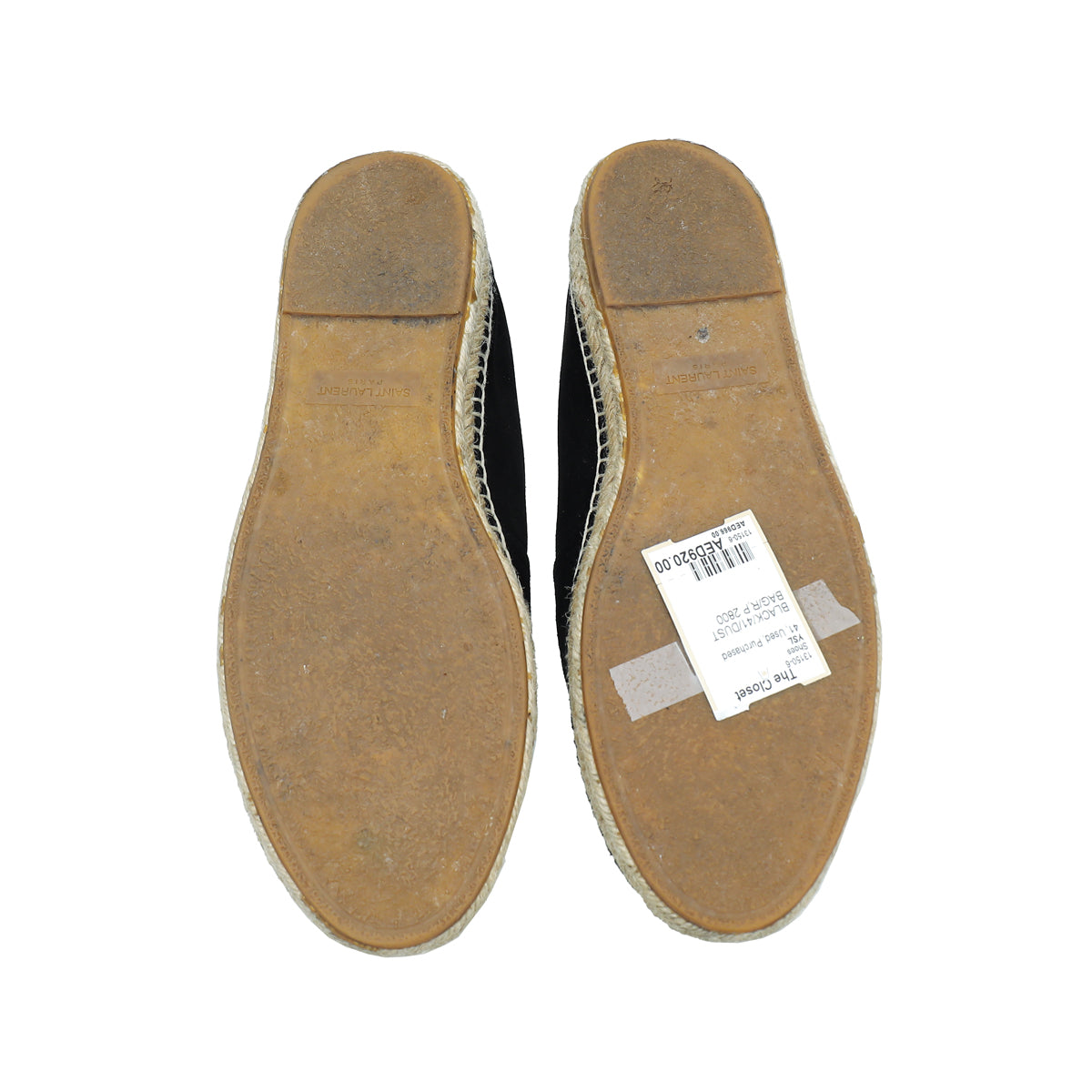YSL Black Monogram Suede Espadrille 41