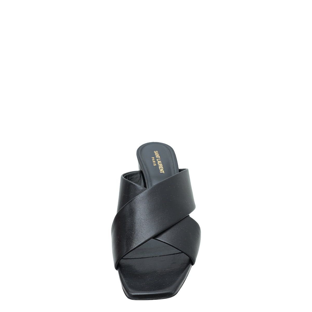 YSL Black Loulou Criss-Cross Mules 41