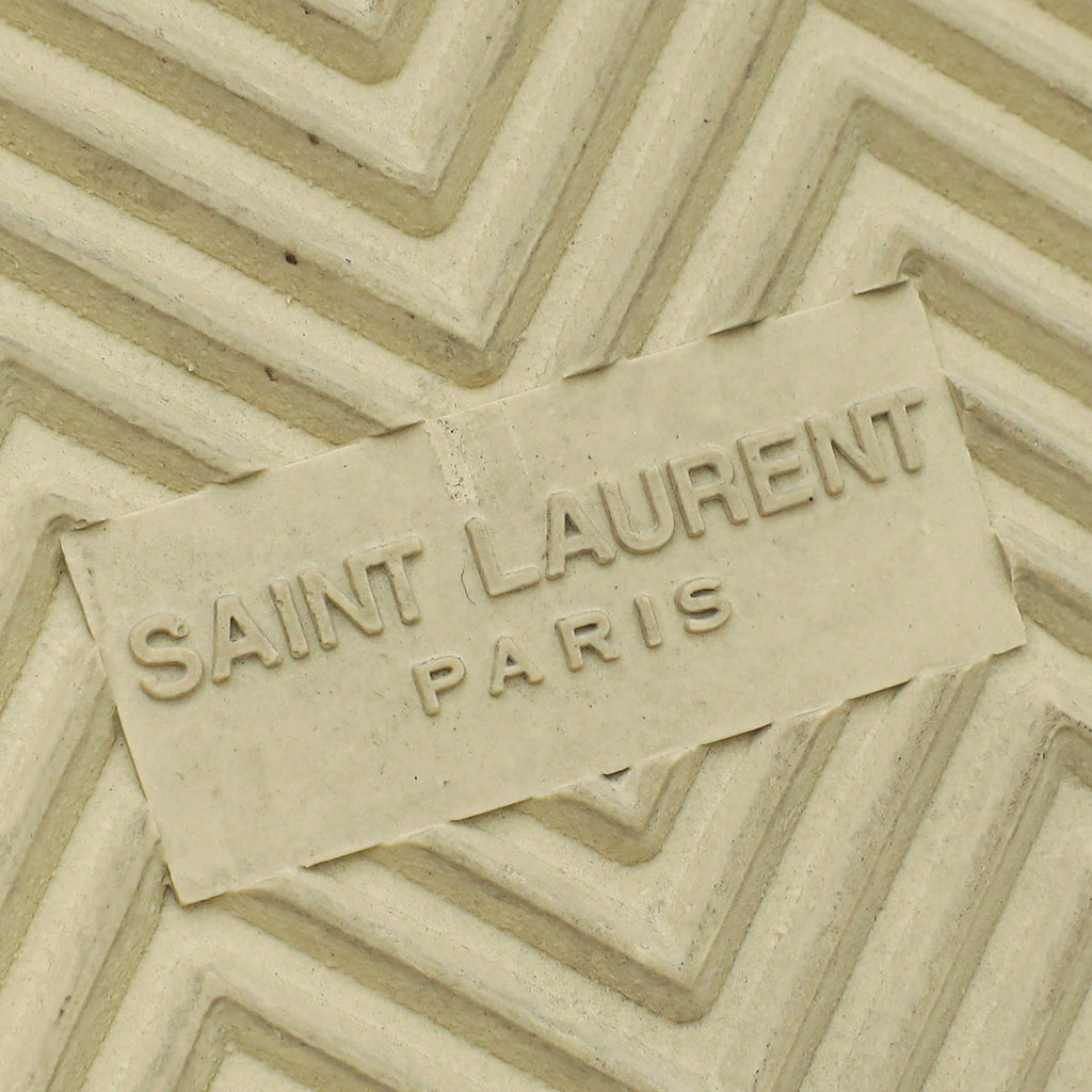 YSL White Embroidered Court  Classic Sneaker 41