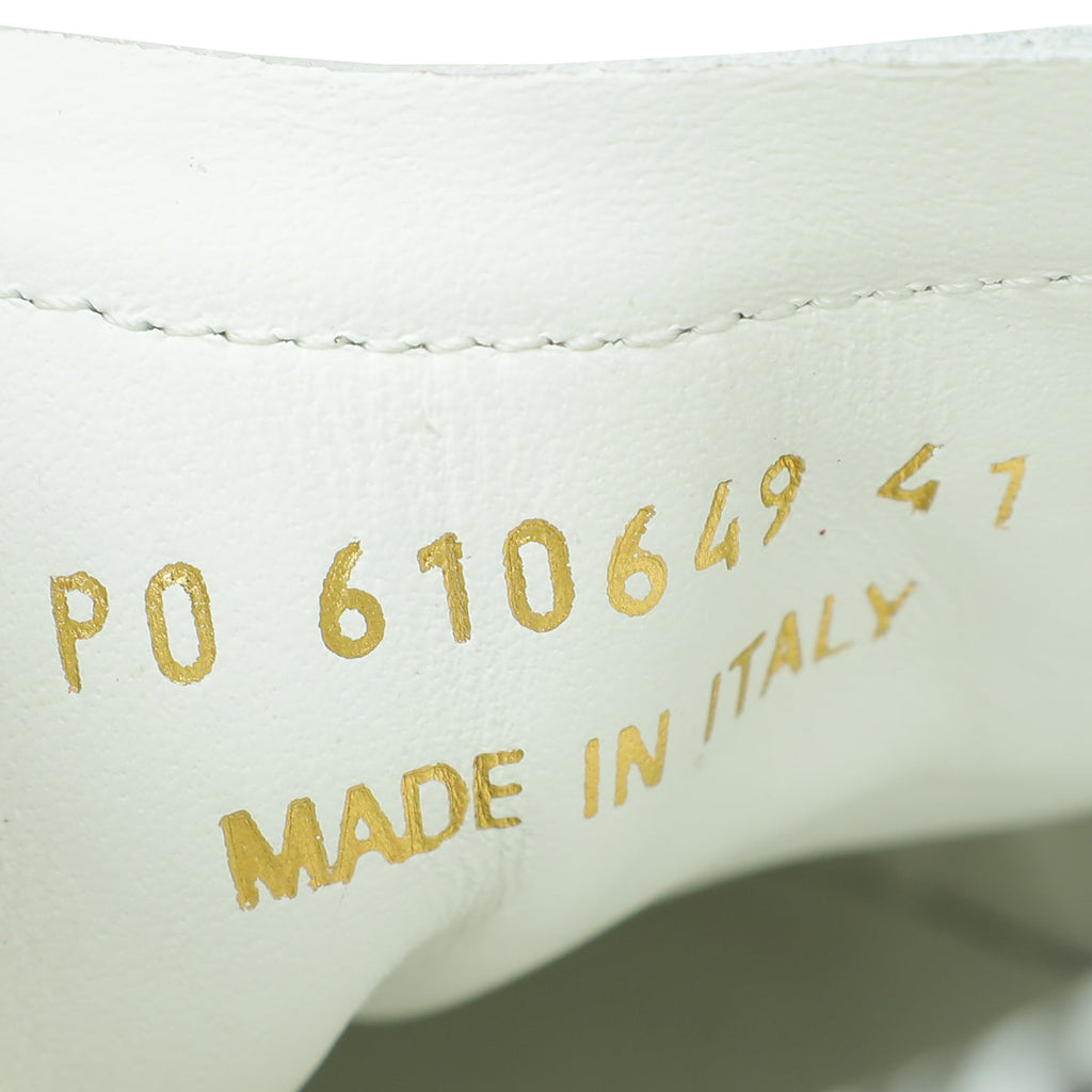 YSL White Embroidered Court  Classic Sneaker 41