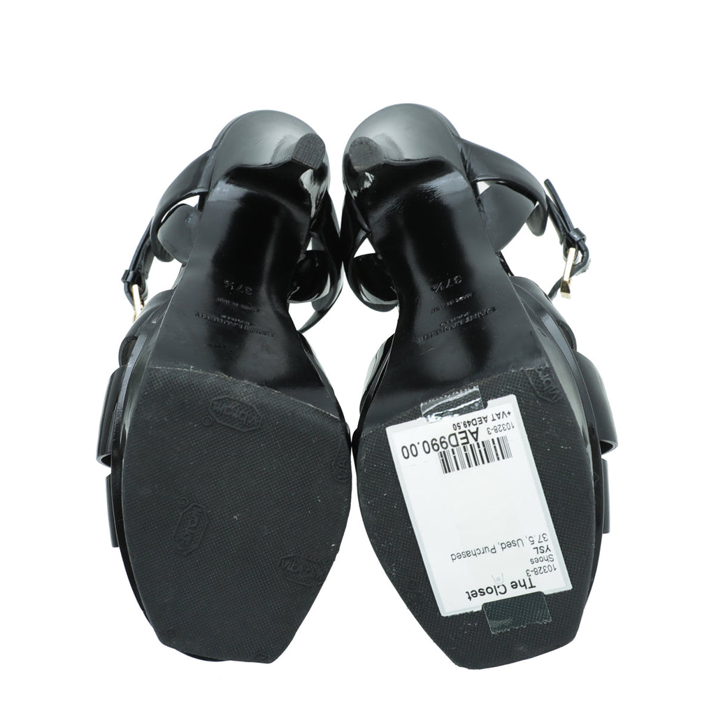 YSL Black Tribute Sandal 37.5