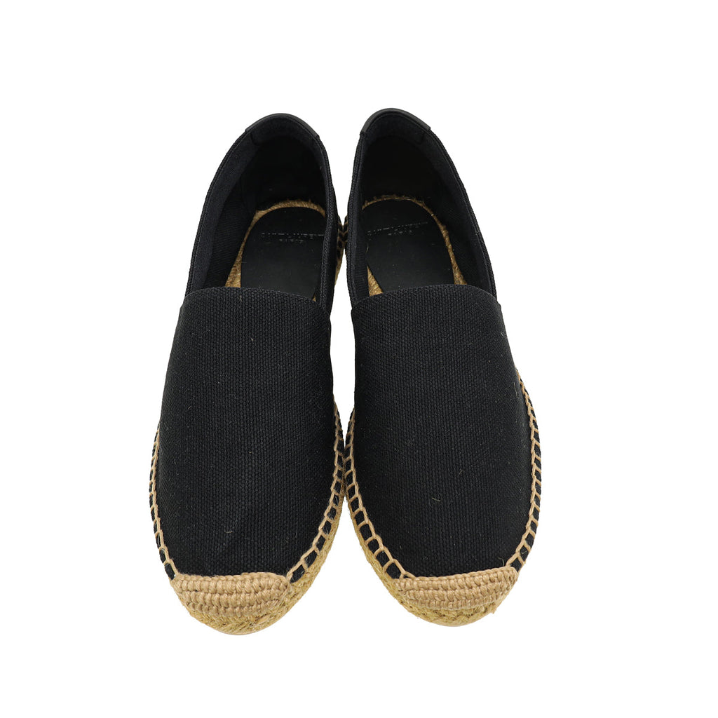 YSL Black Embroidered Espadrille 38