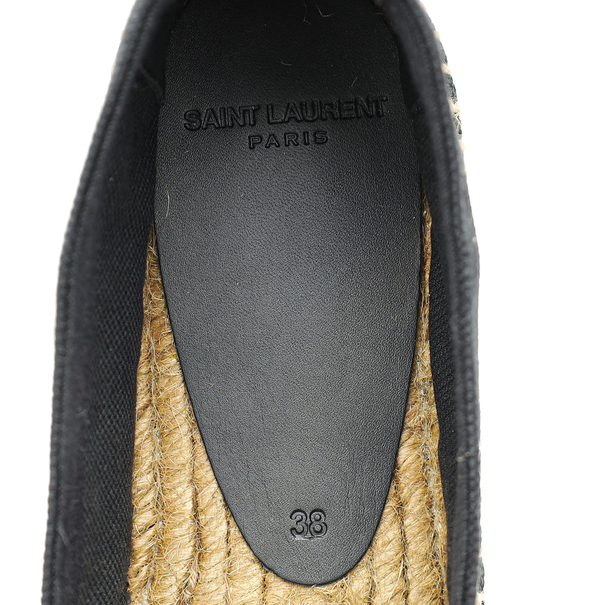 YSL Black Embroidered Espadrille 38