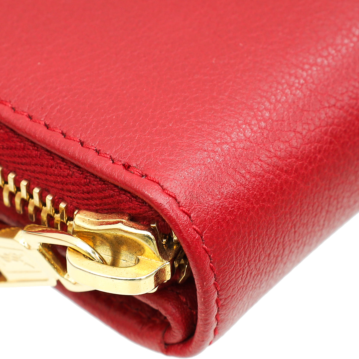 YSL Red Belle de Jour Zip Compact Wallet