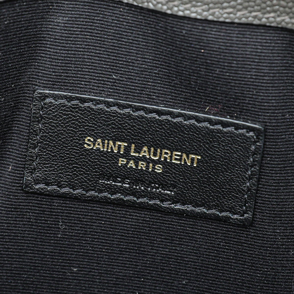 YSL Dark Asphalt Uptown Grain De Poudre Medium Pouch