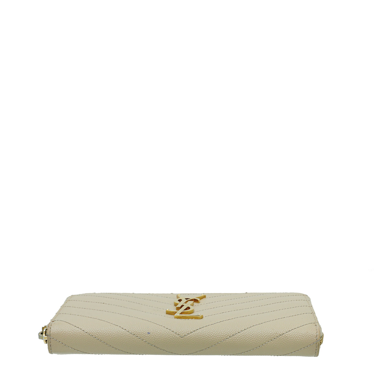 YSL Beige Cassandre Zip Around Wallet