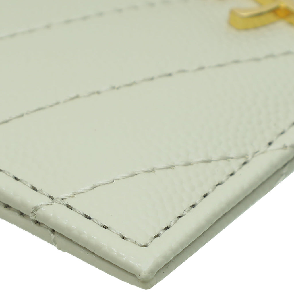 YSL Vintage Blanc Cassandre  Matelasse Card Case