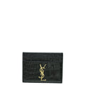 YSL Black Croco Embossed Cassandre Card Case