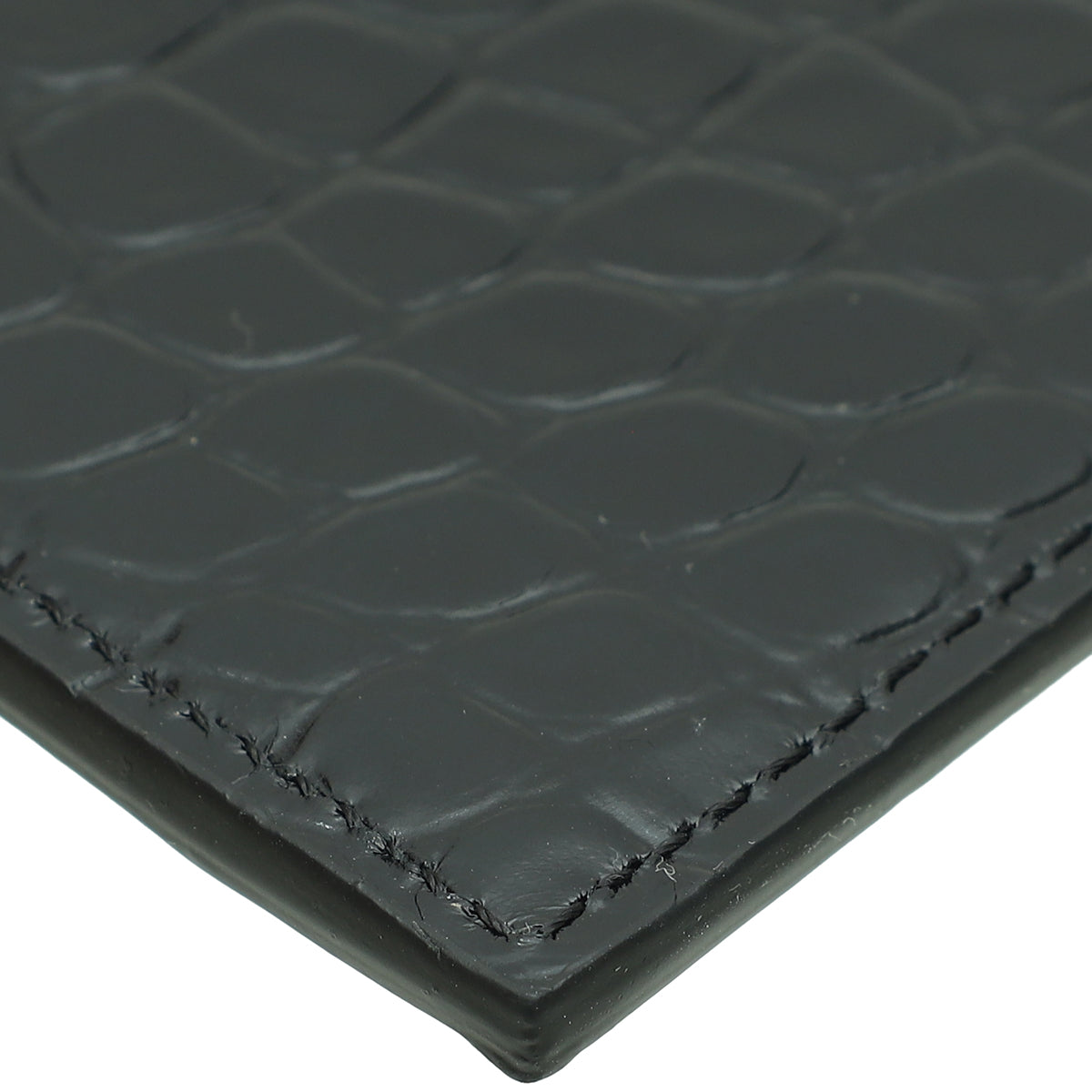 YSL Black Croco Embossed Cassandre Card Case