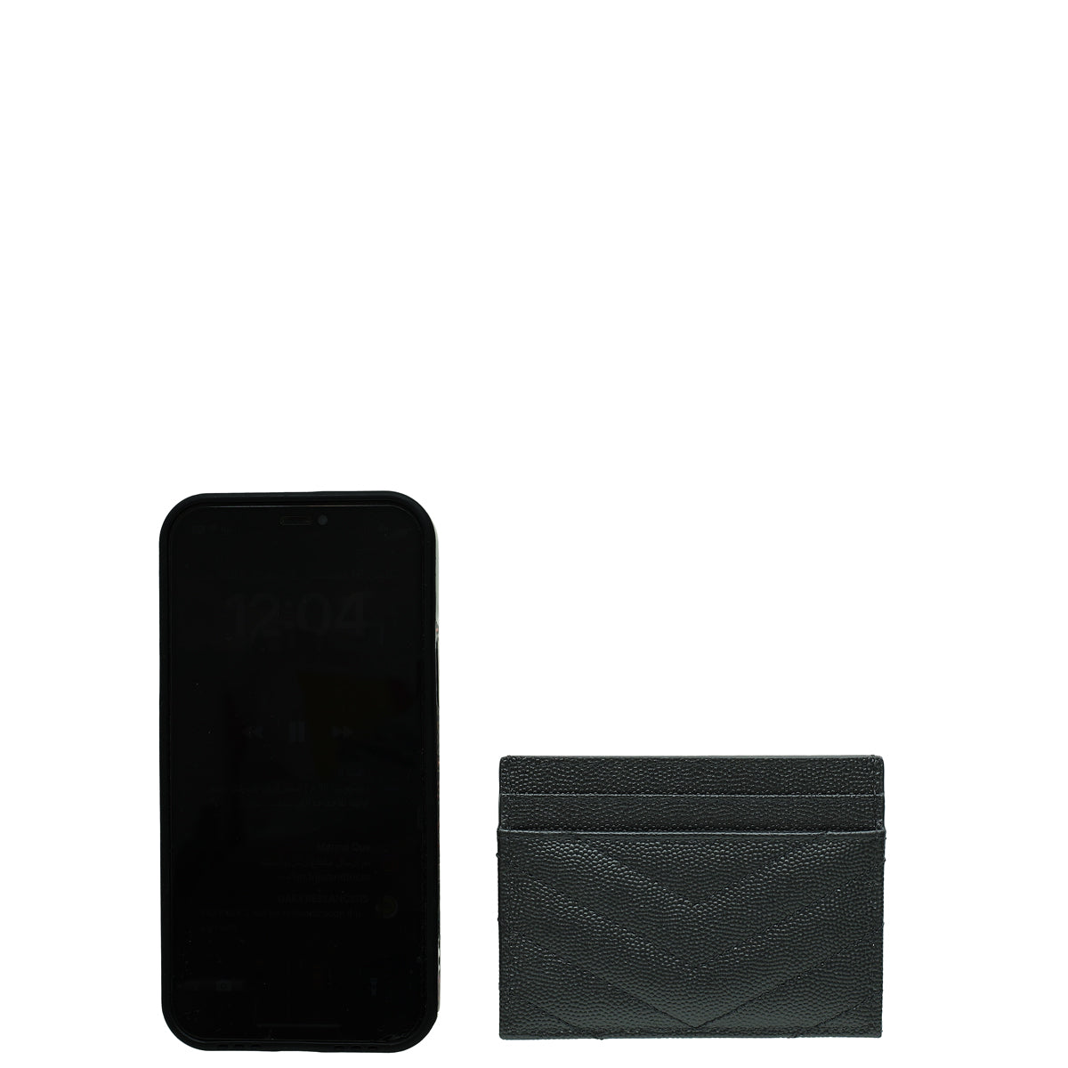 YSL Black Cassandre Matelasse Card Case