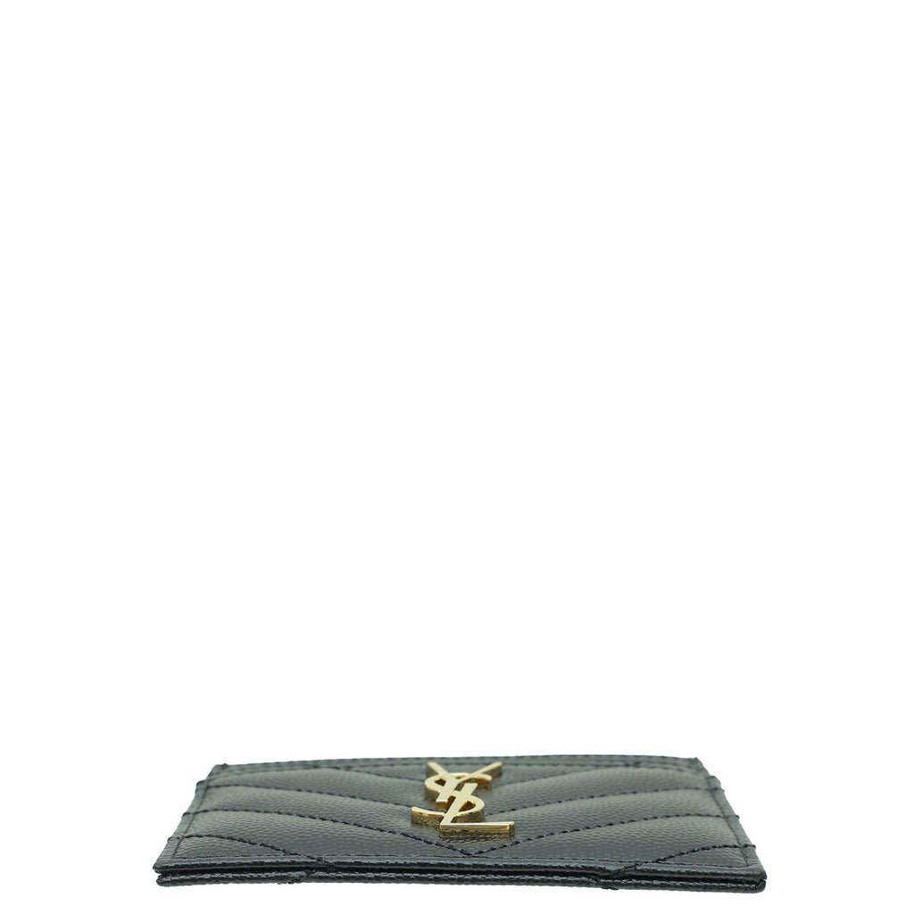 YSL Black Cassandre Matelasse Card Case