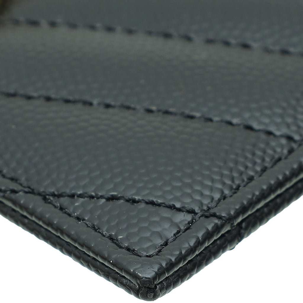 YSL Black Cassandre Matelasse Card Case