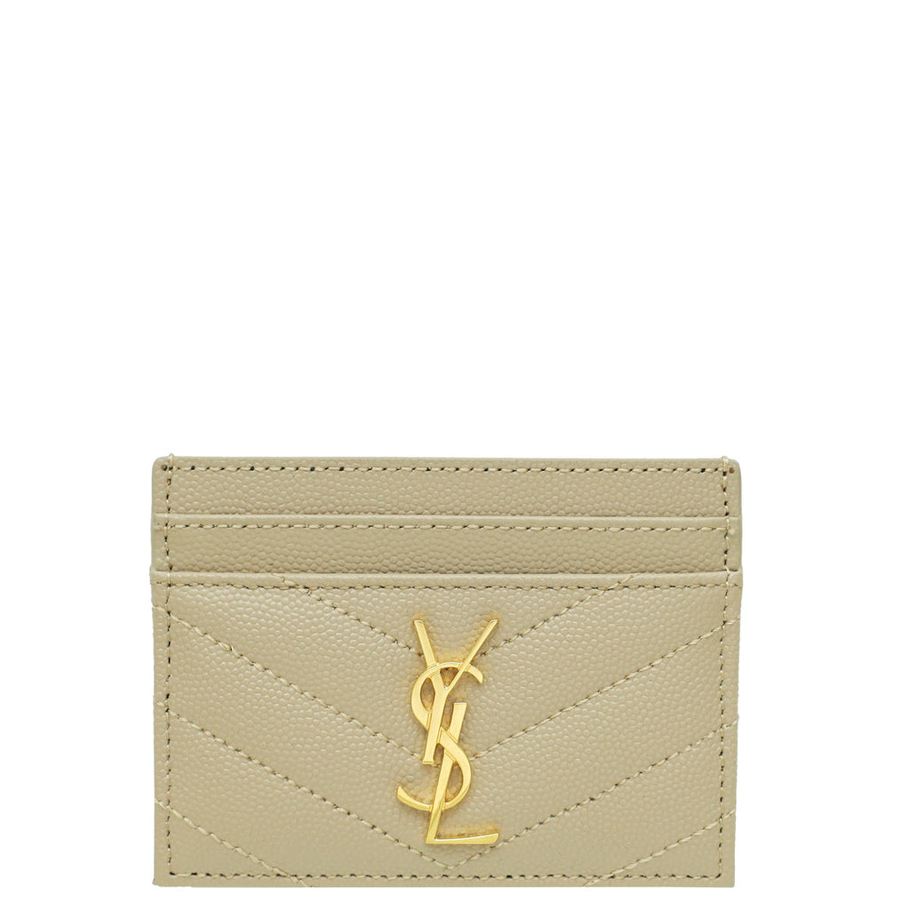 YSL Clay Beige Cassandre Matelasse Card Case