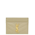 YSL Clay Beige Cassandre Matelasse Card Case