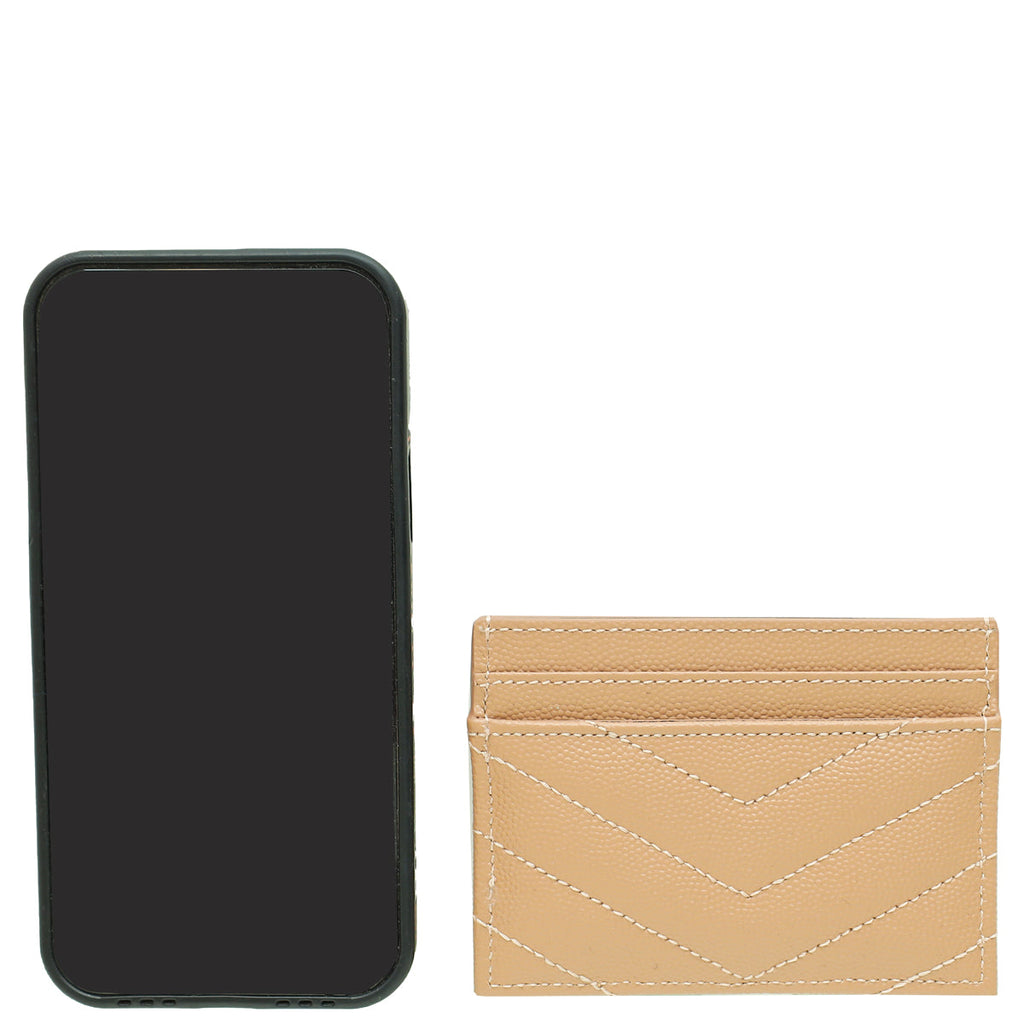 YSL Dusty Rose Cassandre Matelasse Card Case