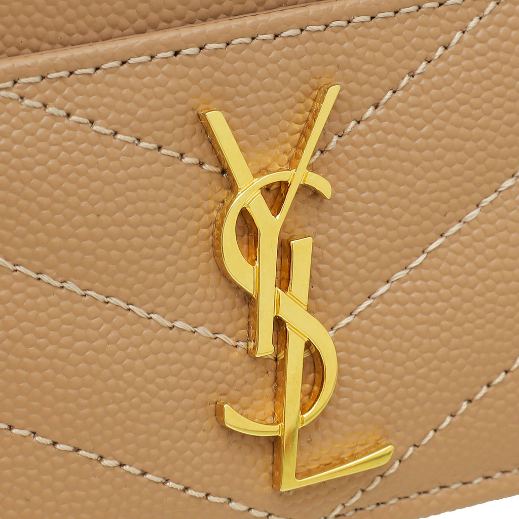 YSL Dusty Rose Cassandre Matelasse Card Case