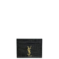 YSL Black Croco Embossed Cassandre Card Case