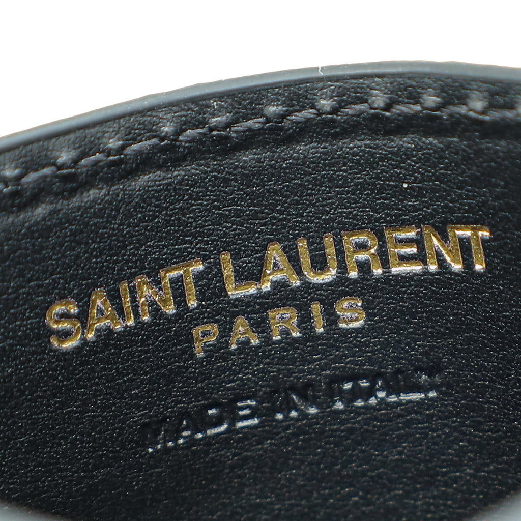 YSL Black Croco Embossed Cassandre Card Case