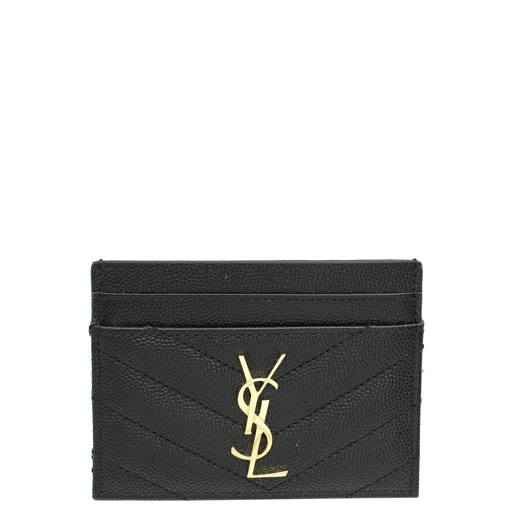 YSL Black Cassandre Matelasse Card Case