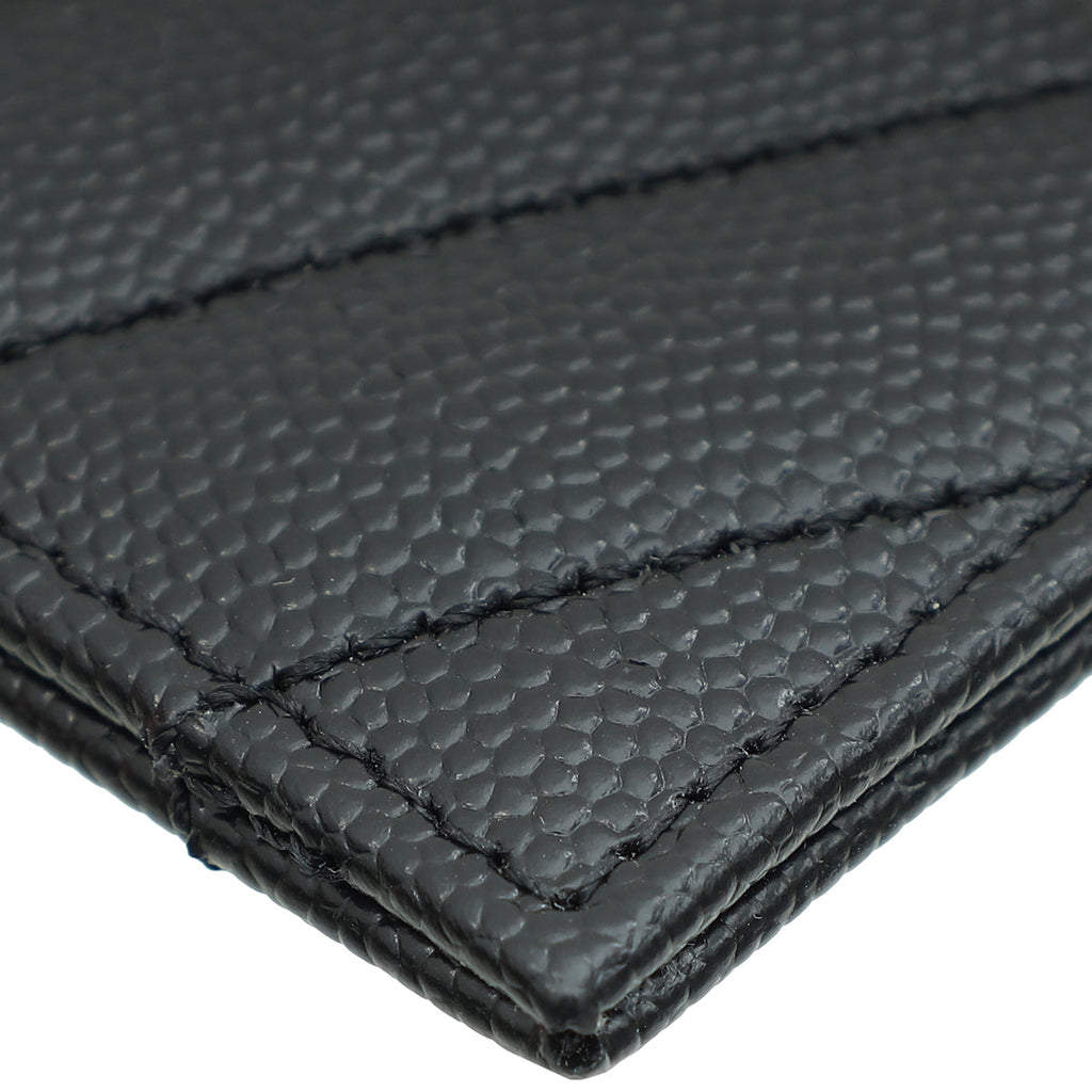 YSL Black Cassandre Matelasse Card Case