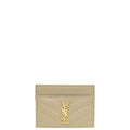 YSL Dark Beige Cassandre Matelasse Card Case