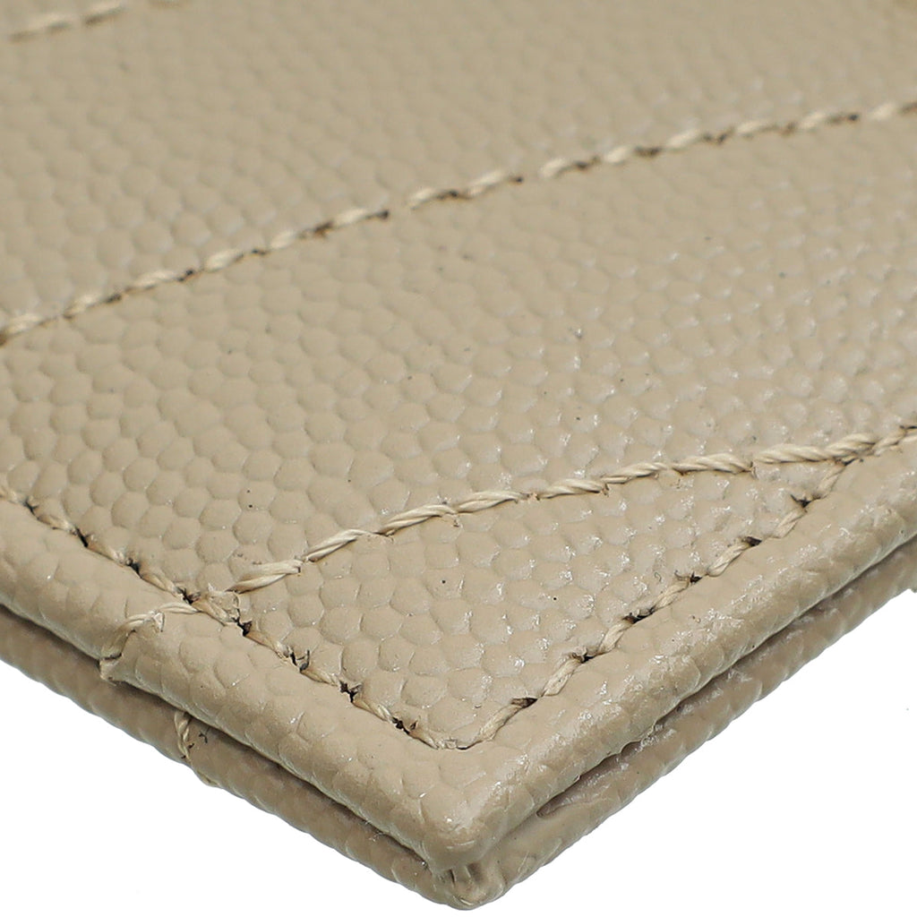 YSL Dark Beige Cassandre Matelasse Card Case