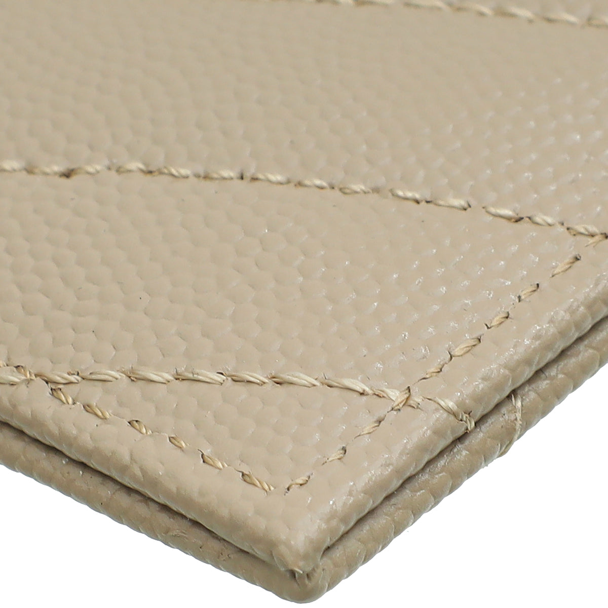 YSL Dark Beige Cassandre Matelasse Card Case