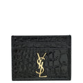 YSL Black Croco Embossed Cassandre Card Case
