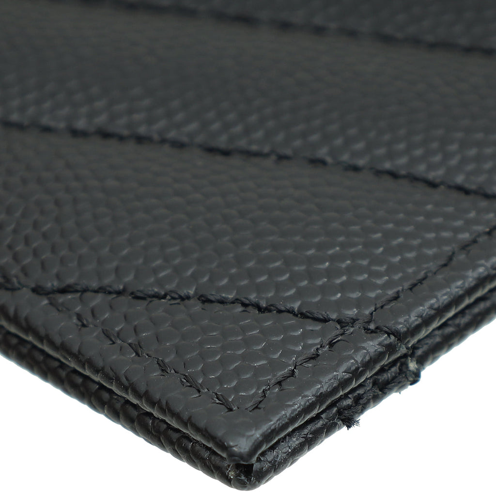 YSL Black Cassandre Matelasse Card Case