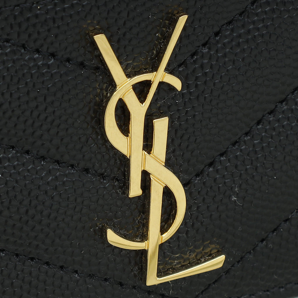 YSL Black Cassandre Matelasse Card Case