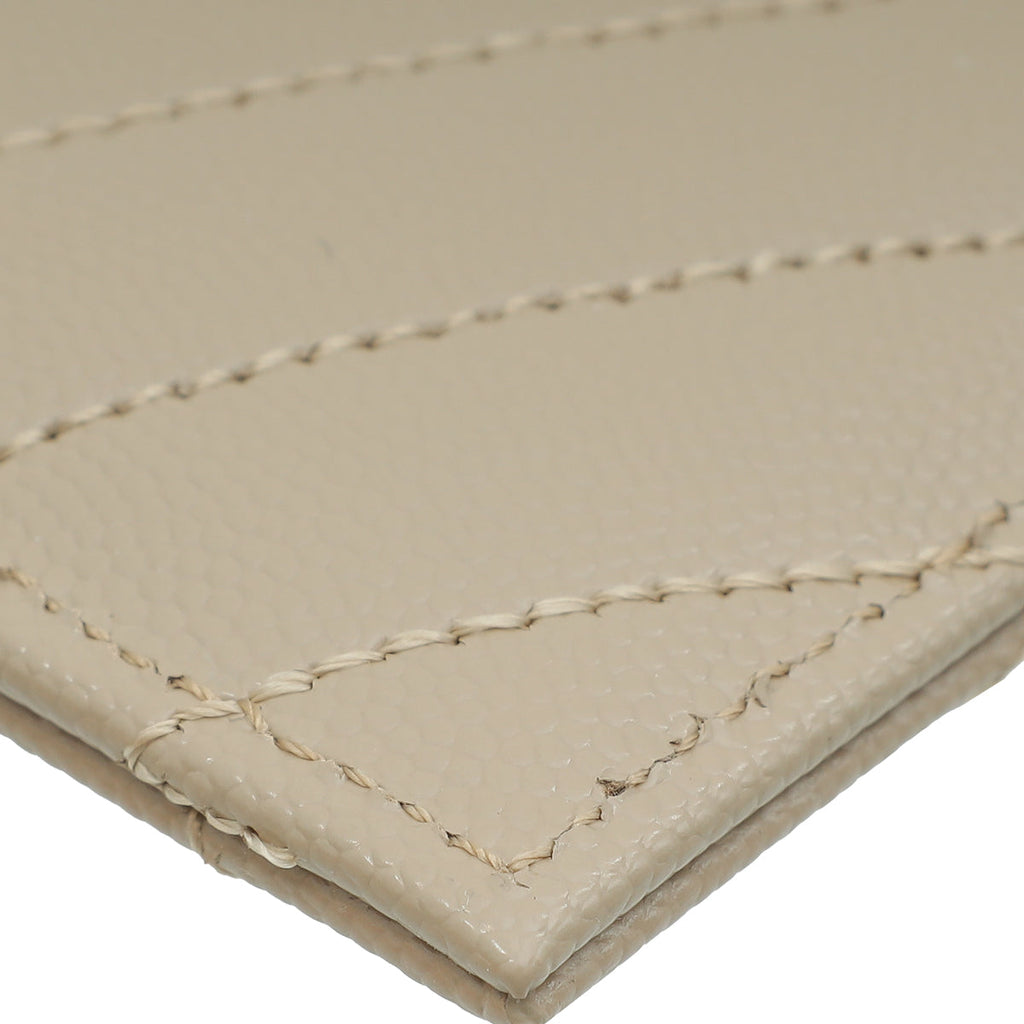 YSL Beige Cassandre Matelasse Card Case