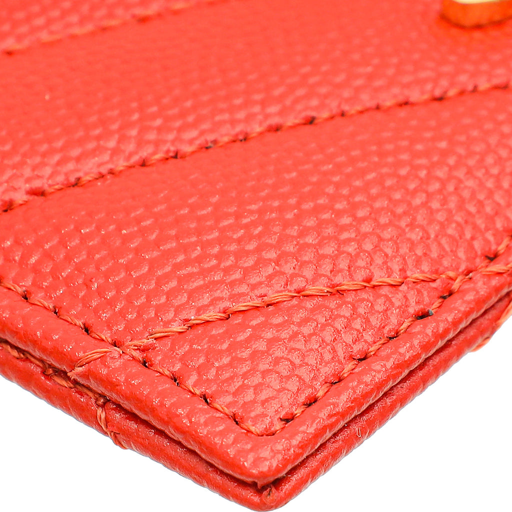 YSL Red Cassandre Matelasse Card Case