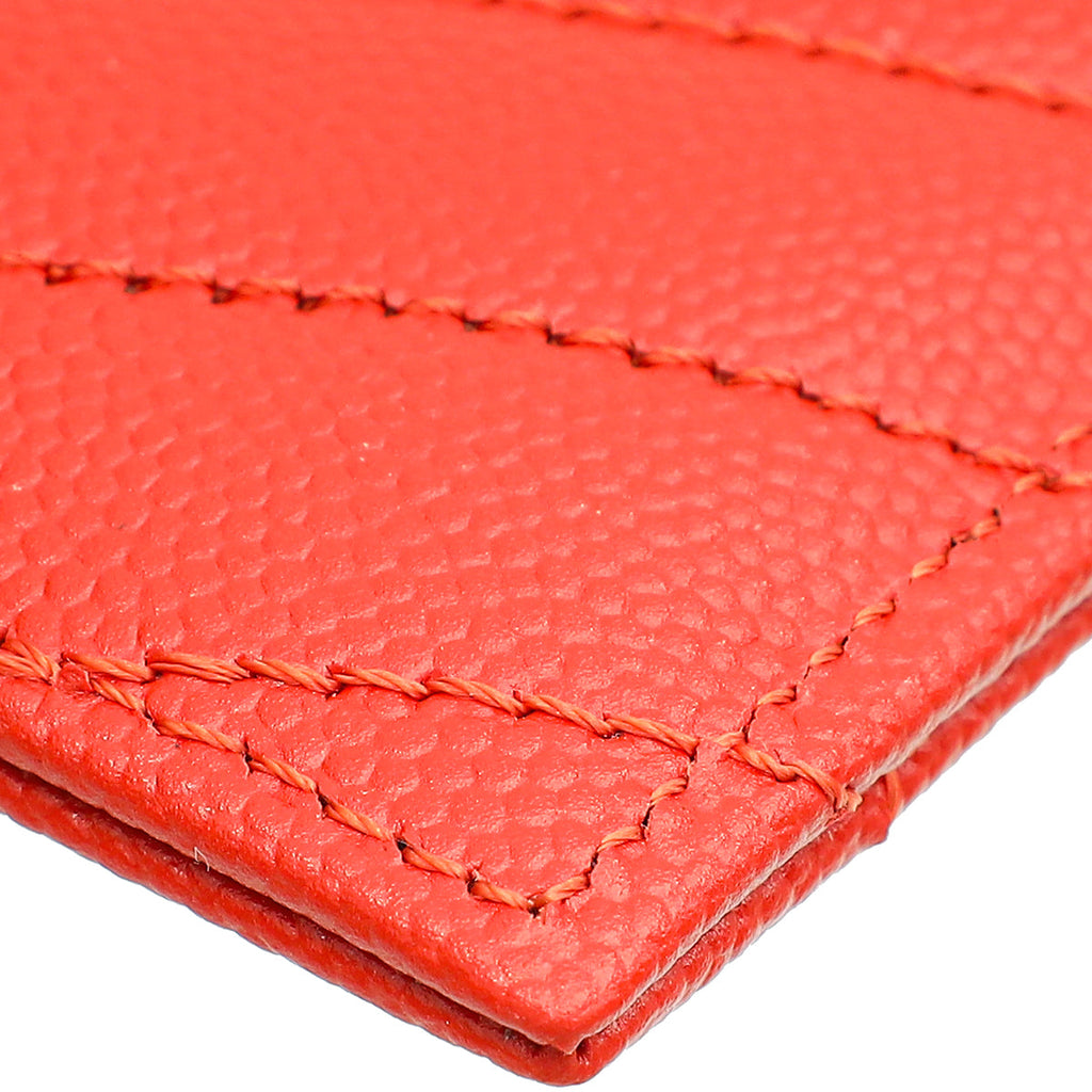 YSL Red Cassandre Matelasse Card Case
