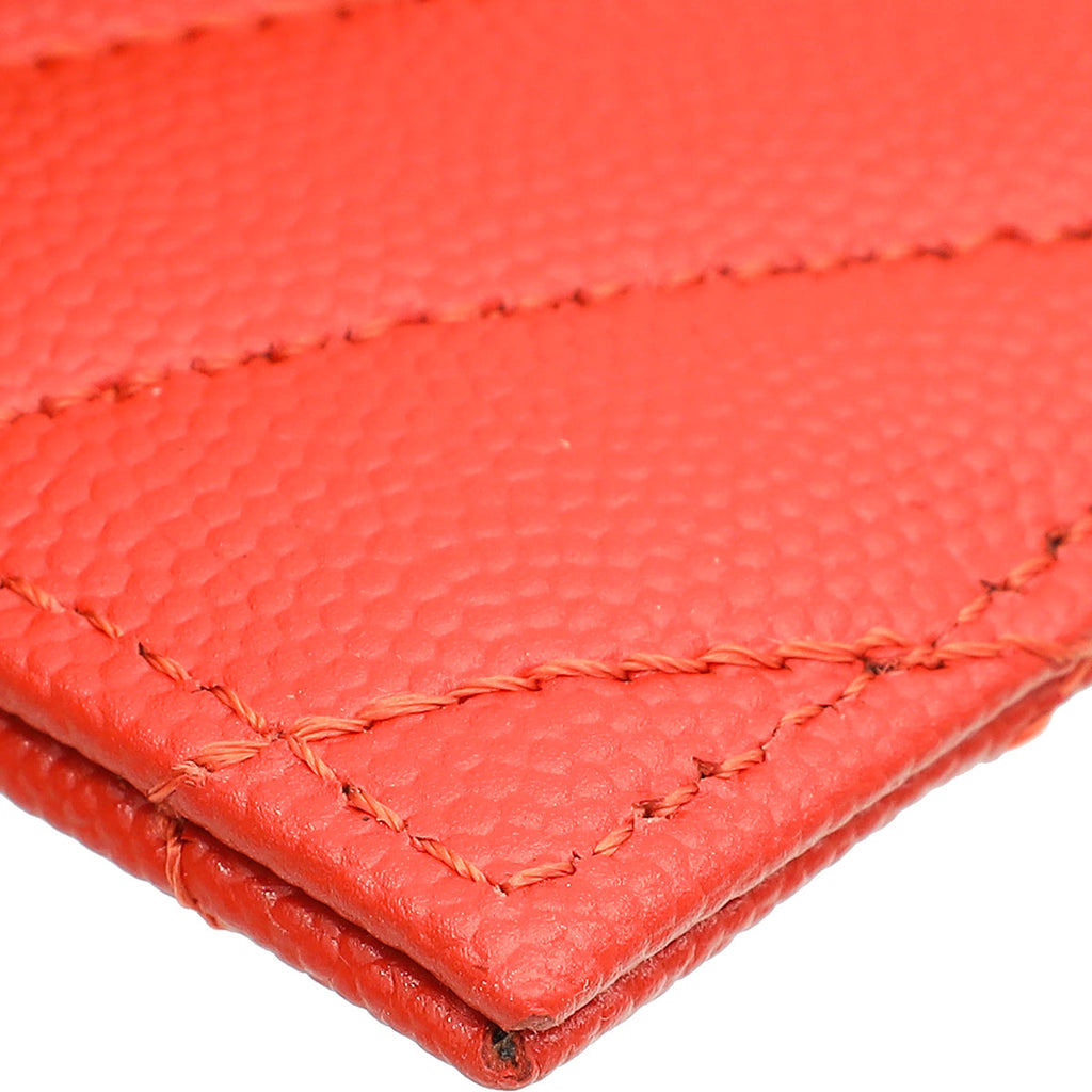 YSL Red Cassandre Matelasse Card Case