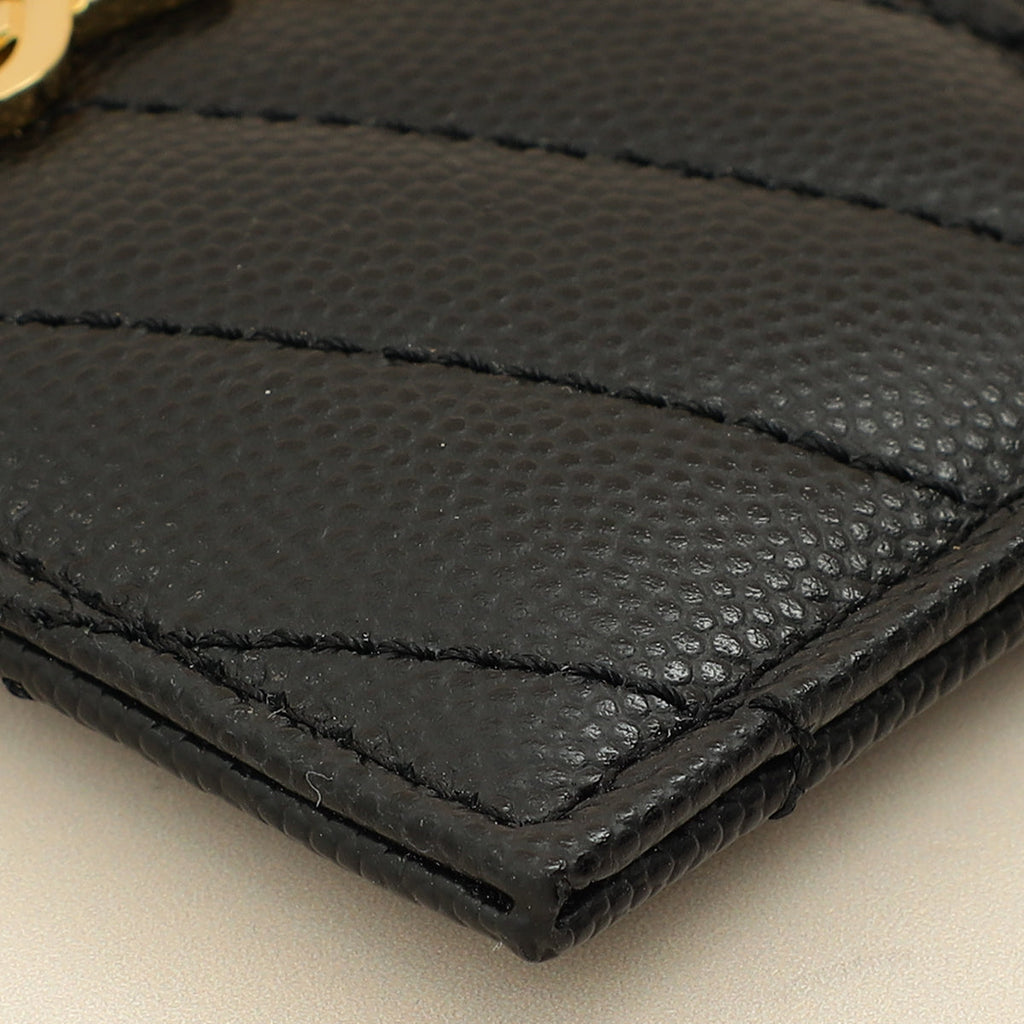 YSL Black Cassandre Matelasse Card Case