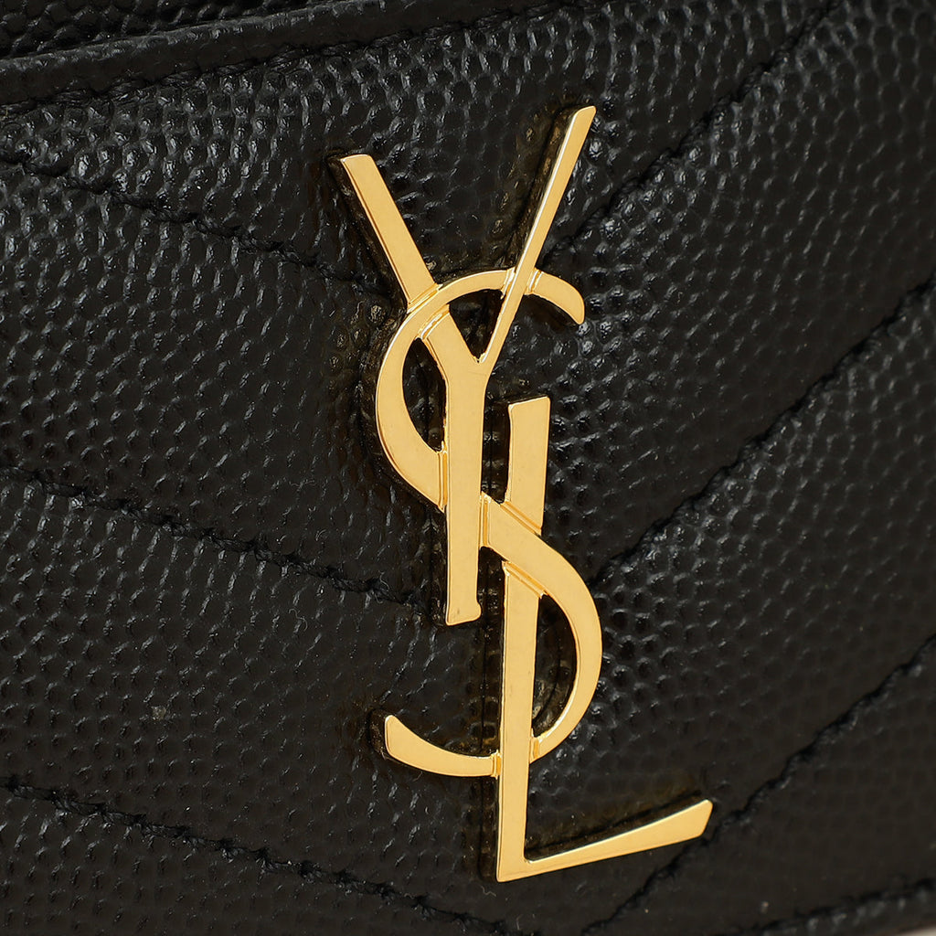 YSL Black Cassandre Matelasse Card Case