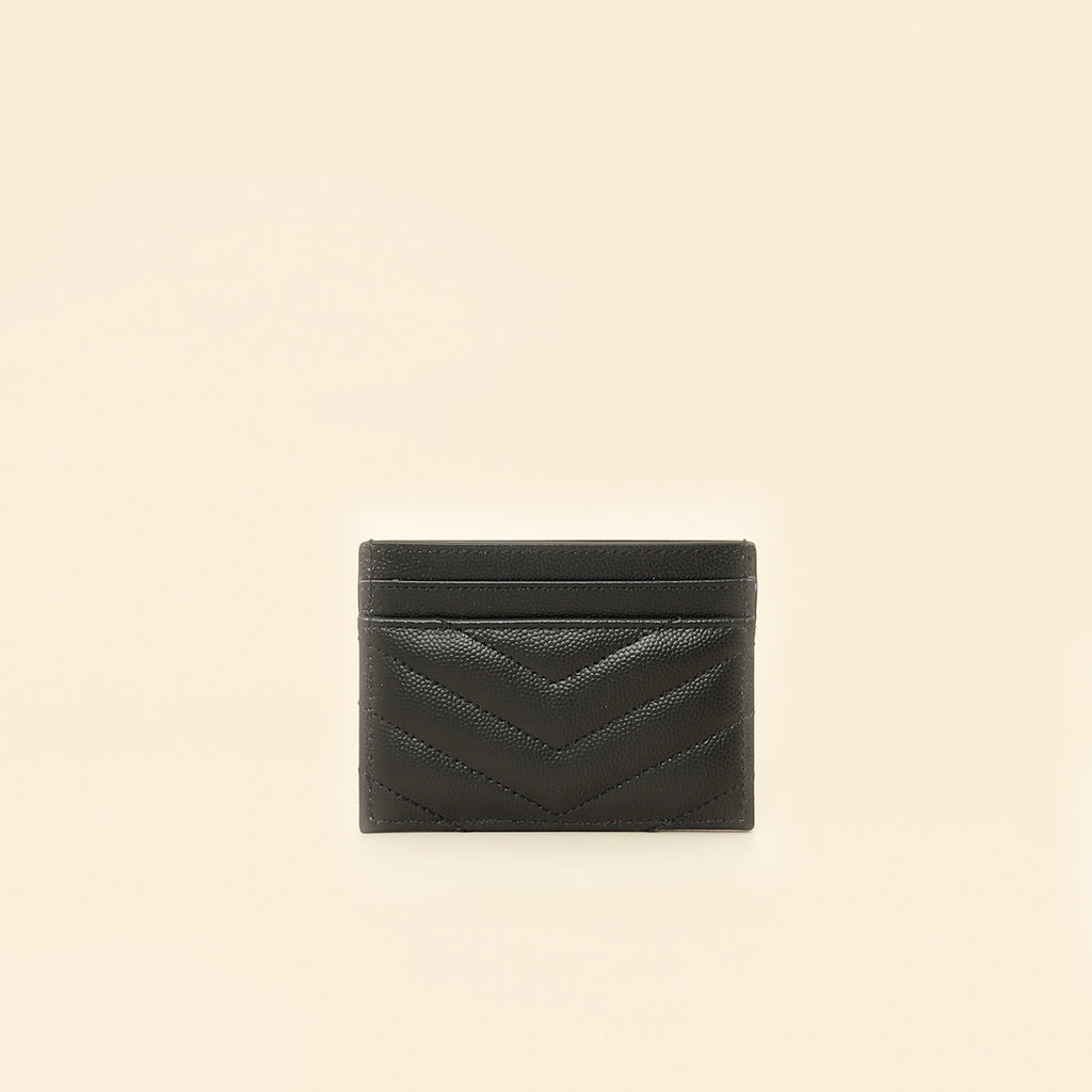 YSL Black Cassandre Matelasse Card Case