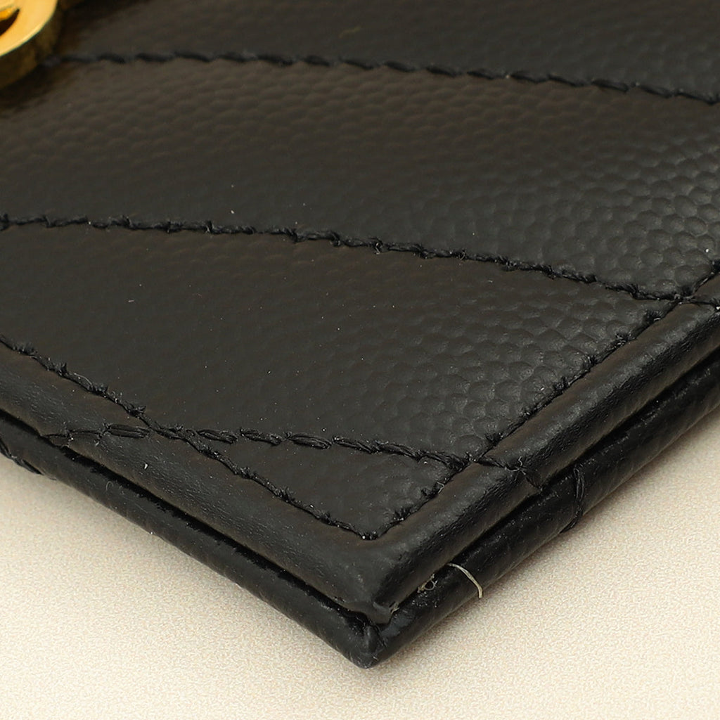 YSL Black Cassandre Matelasse Card Case