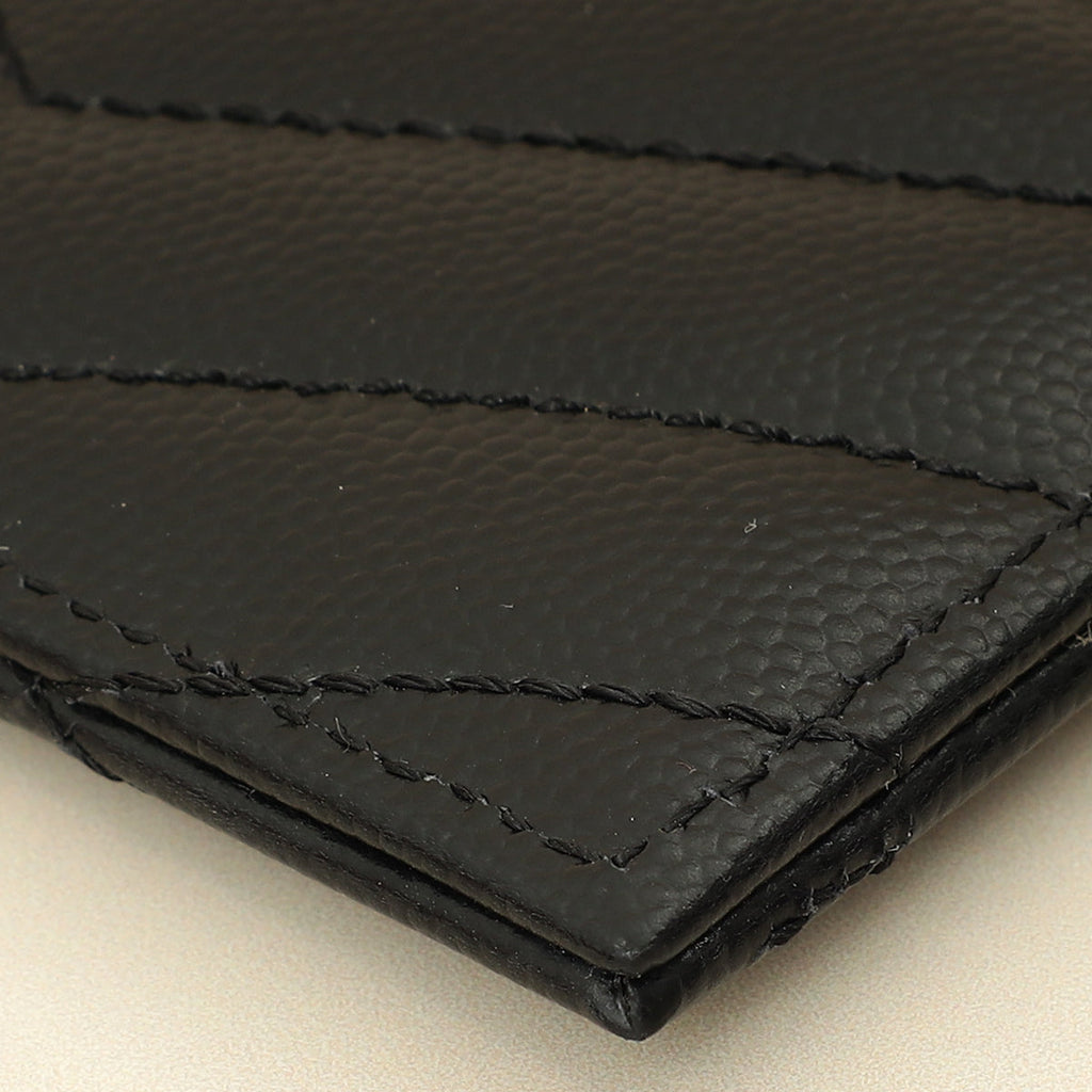 YSL Black Cassandre Matelasse Card Case
