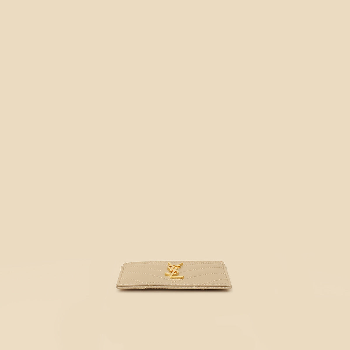 YSL Beige Cassandre Matelasse Card Case